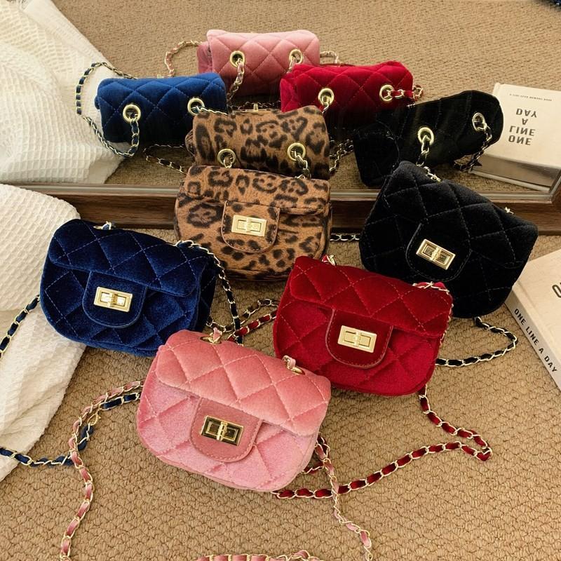 Stylish Velvet Mini Chain Shoulder Bag For Children Perfect For Daily Wear