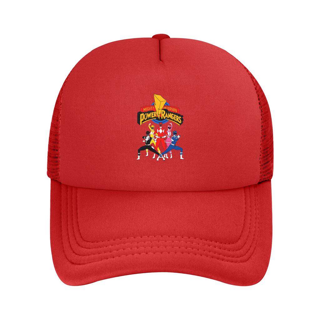 White Tiger Power Rangers Trucker Hat Adult Vintage Mesh Baseball Cap Polyester Breathable Sports Cap