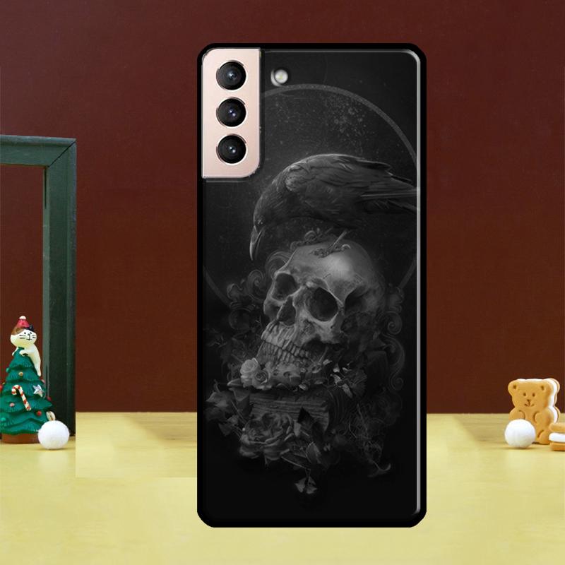 Чехол для телефона с изображением черепа ворона для Samsung Galaxy S23 S22 Ultra S20 FE S9 S10 Note 10 Plus S21 FE S21 Ultra