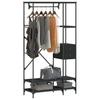 VidaXL Clothes Rack with Shelves Black Engineered Wood, Coat Rack, Clothes Rail, Garment Rack, Rail 847859