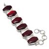 Red Labradorite Gemstone 925 Sterling Silver Bracelet 7-8"