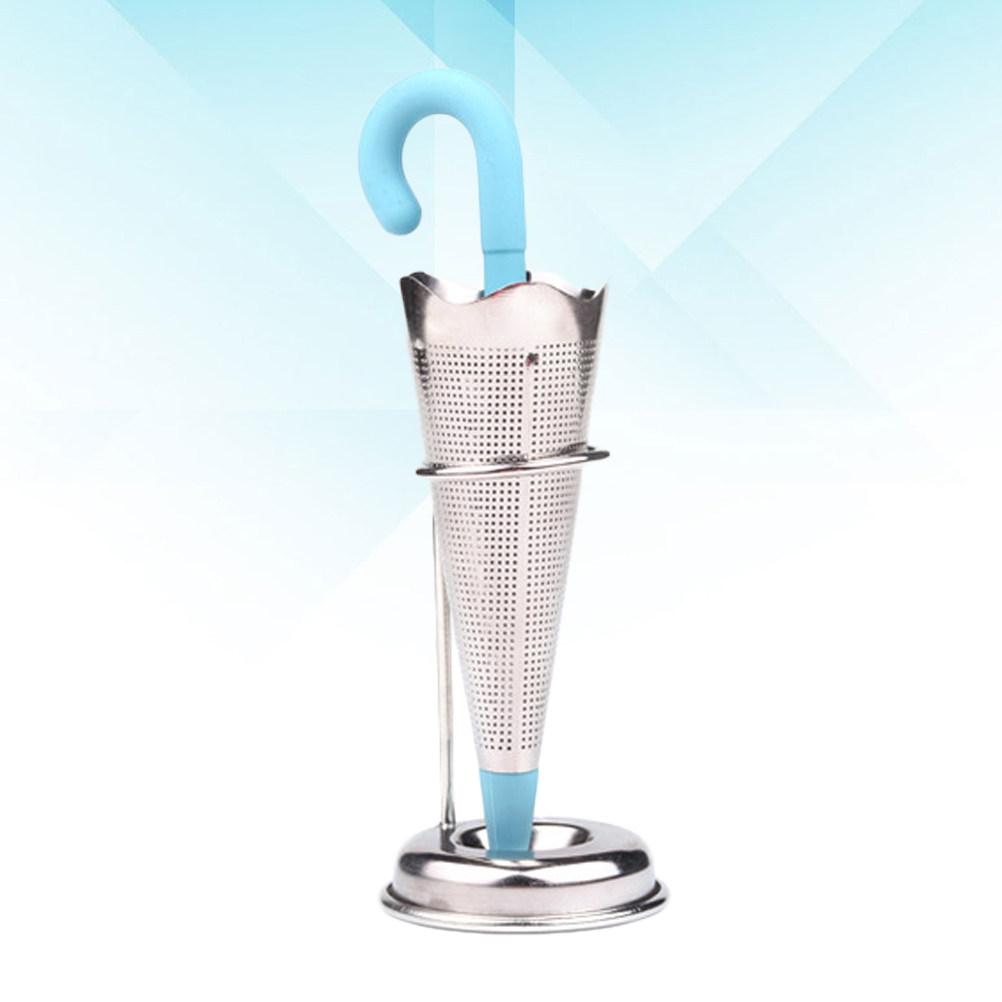 Reusable Stainless Steel Tea Infuser with Silicone Grip Umbrella Shape Fine Mesh Filter for Medium Large Loose Leaves Rust Free