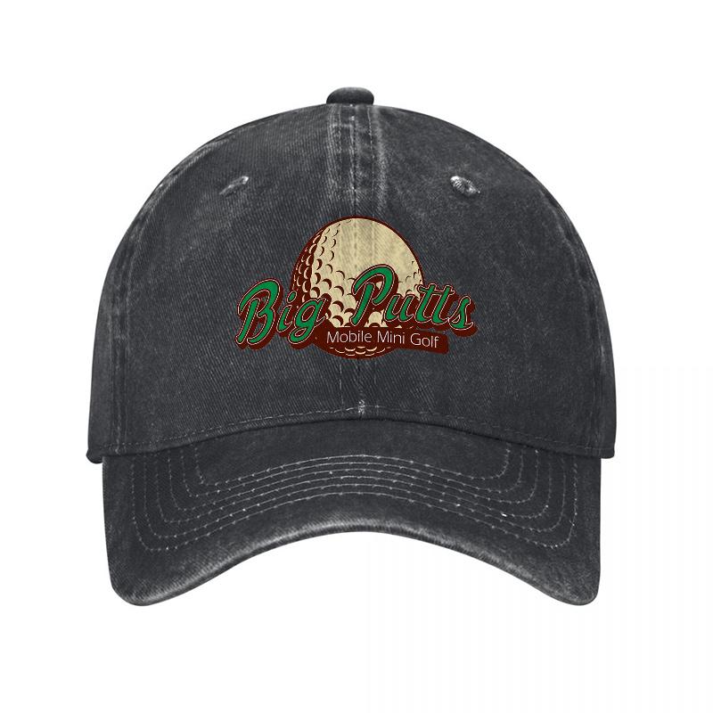 Palm Tree Mini Golf Logo Washed Cotton Baseball Cap Classic Vintage Design Outdoor Adventure Style Unisex Adjustable Hat