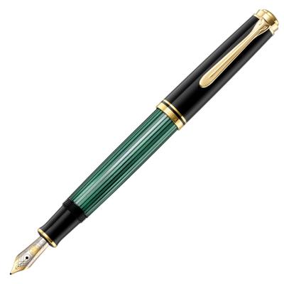 Перьевая ручка Pelikan F Fine Point зеленая полоса Souveraine M600 обычный импортный продукт