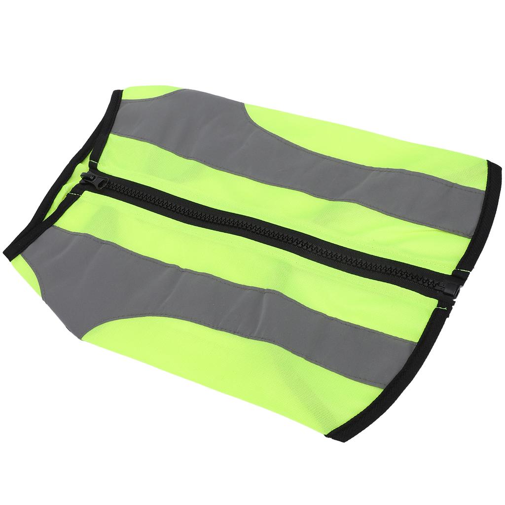 Pet Night Safety Clothing Glowing Jacket Lightweight Reflective Vest Zipper for DogsFluorescence Green S