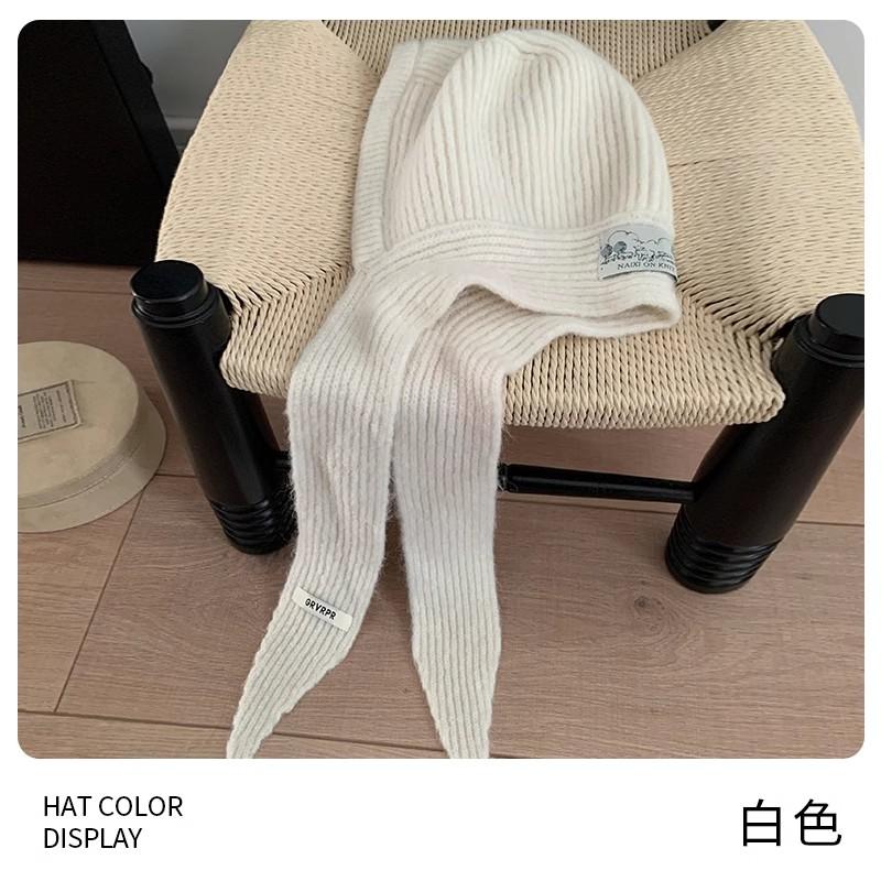 Шапка-балаклава для женщин, для маленького лица на осень и зиму, ветрозащитная и теплая шапка, шарф и шея интегрированная шерстяная шапка, шапка с защитой ушей