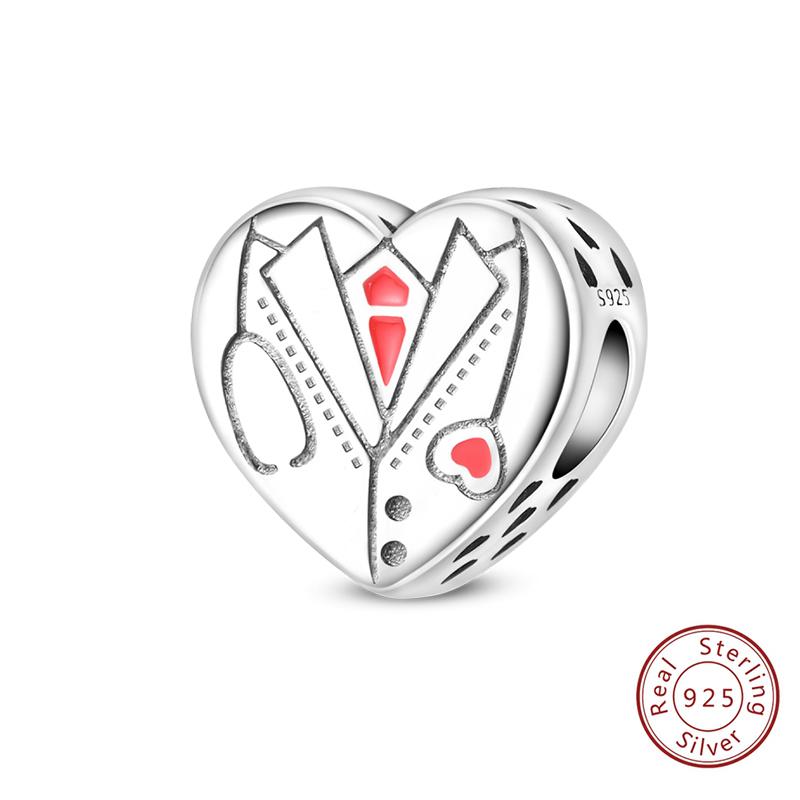 925 Silve Charms Beads Doctor's Teeth Dentist Charms First Aid Kit Dangle For Bracelet Occupation Jewelry Gift