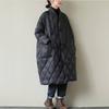 Women Puffer Jacket Coat Loose Mid-length Quilted Padded Parka Winter Warm Outerwear