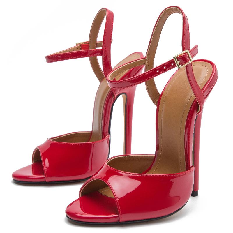 Модные женские босоножки на супер высоком каблуке, модные сексуальные летние туфли для женщин, качественные красные, белые, фетиш-туфли на каблуке для вечеринок, танцев, свадеб, женская обувь
