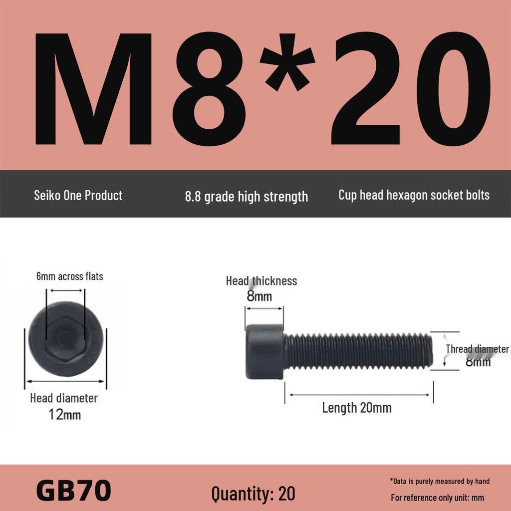 8.8 High-Strength Socket Head Cap Screw Bolt (M4-M16)