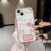 Чехол для телефона со штампом лица Hello Kitty для iPhone 12X, 14Pro, 15Plus, 16Promax