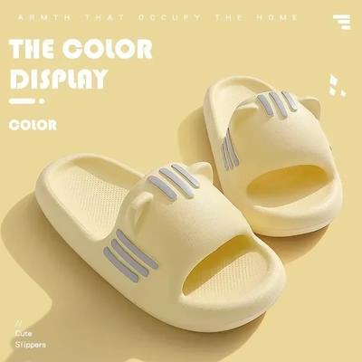 Забавные тапочки с котиками Женские Летние 2025 Новая Мода Мягкая Подошва Нескользящие Толстая Подошва Тапочки обувь для Женщин Zapatos De Mujer