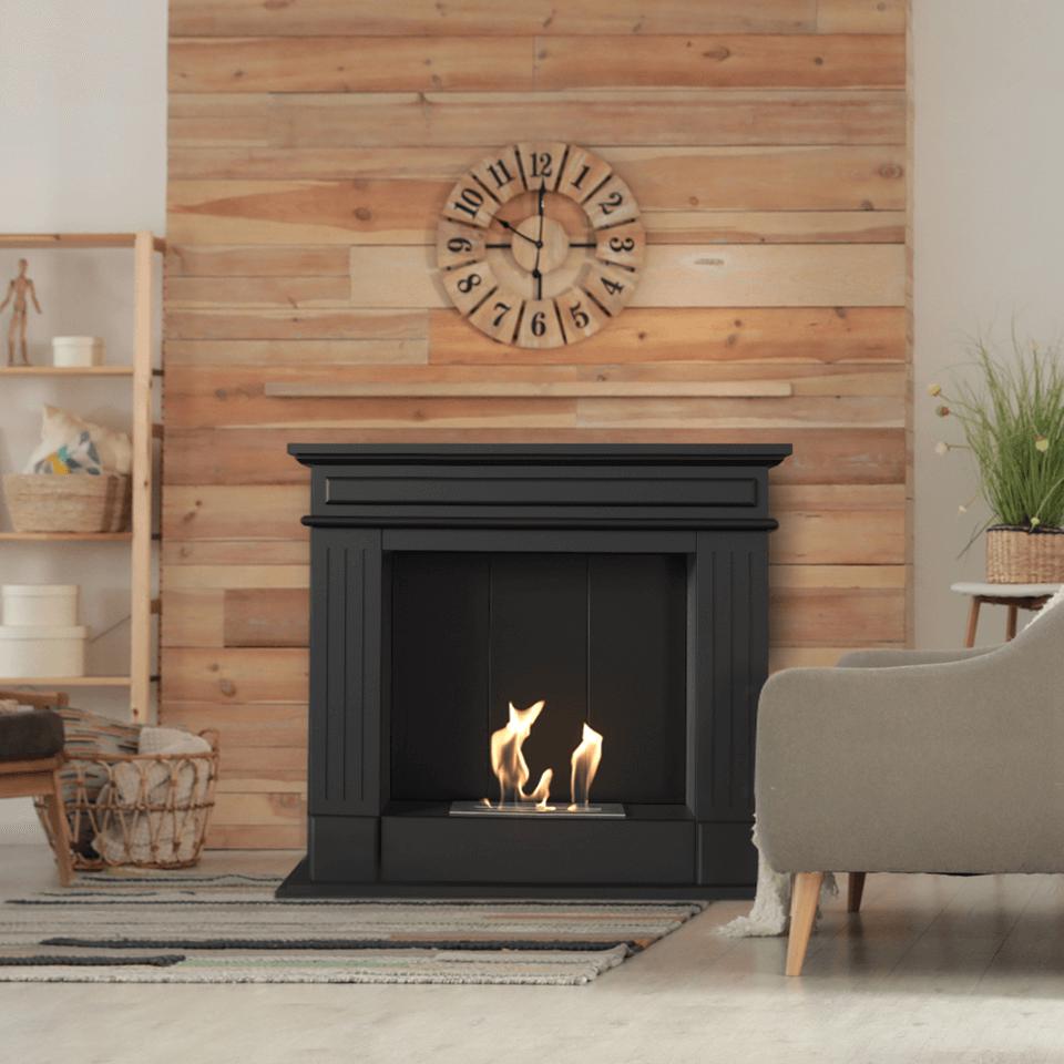 Портальный биоэтаноловый камин NOVEMBER TÜV черный правосторонний набор для самостоятельной сборки