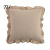 Solid Color Throw Pillows Ruffle Pillow Cover, Cotton Plaid Case with Frill Edge, 18x18 Comfortable Slips Inch 20x12 Decorative Cover for Farmhouse