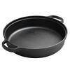 25CM Cast Iron Skillet with Double Handles Frying Pan Baking Tray for Bread Outdoor Cooking Camping Kitchen Dining & Bar