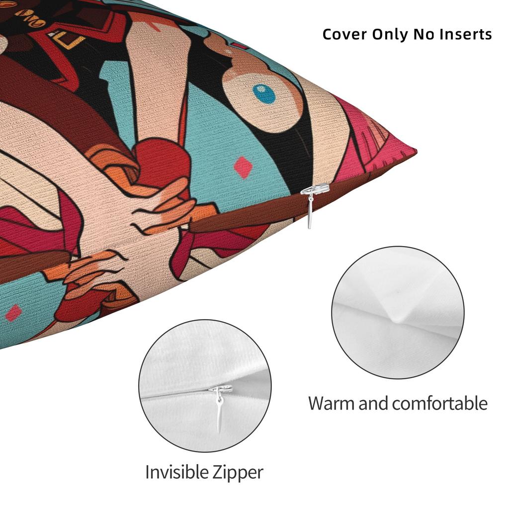 Tbhk Yugi Nene Kou Akane Pillow Cover Square Cushion Cover Retro Trendy Pillow Case For Sofa Car Home Decor