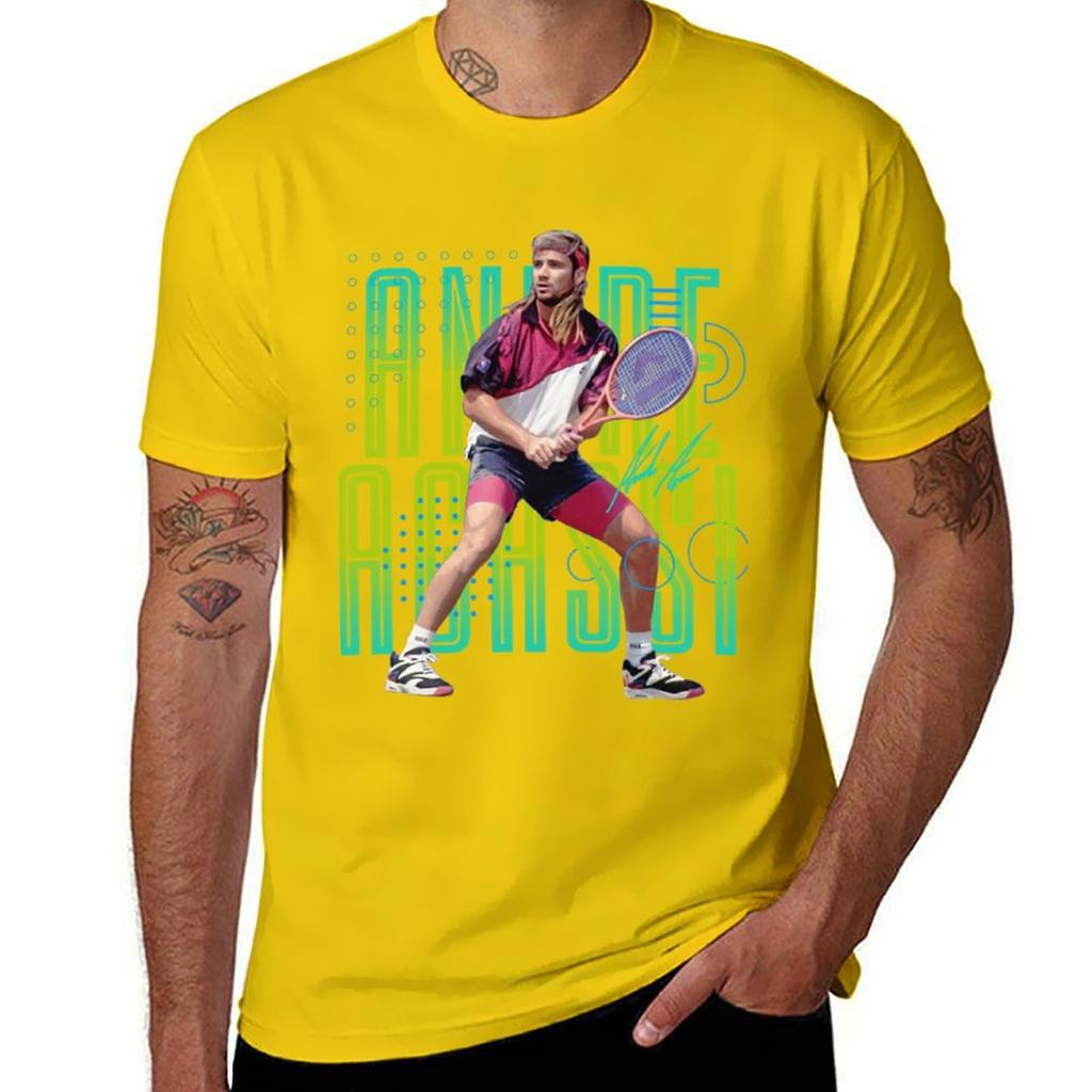 Andre Agassi 90's T-Shirt customs design your own anime clothes summer top T-shirt men