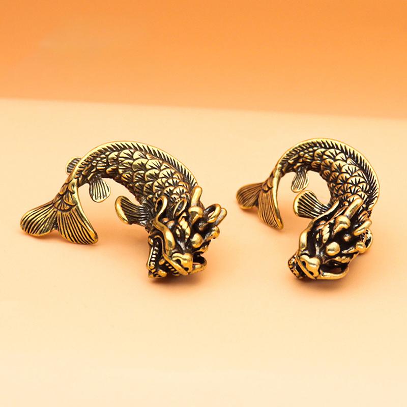 3D Mini Dragon Casting Animal Figurine Retro Style Brass Sculpture Home Office Room Desktop Decoration Collect Ornaments Gift