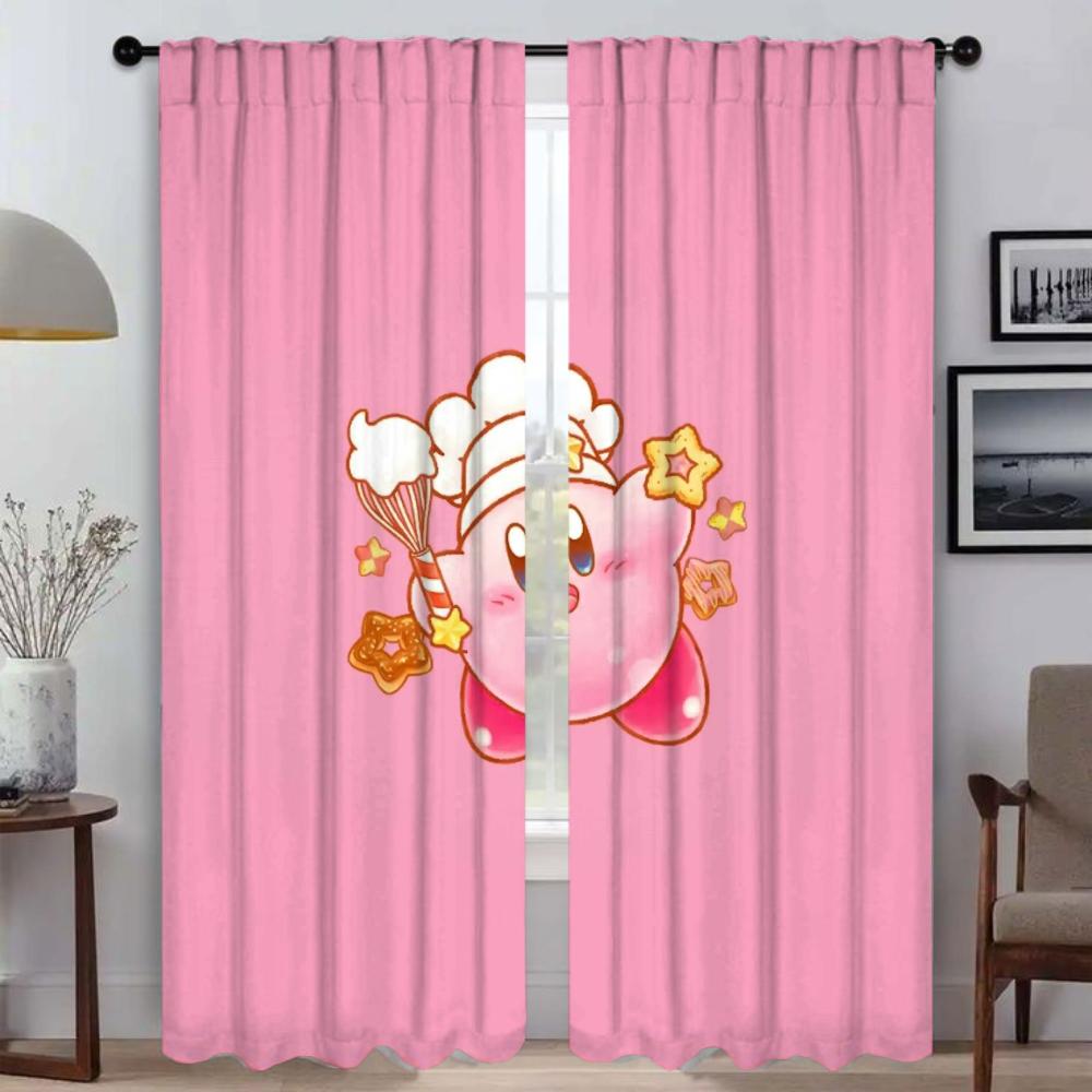 Kawaii Cartoon K-Kirbys Blackout Curtain for Room 2 Panel Curtains for Bedroom Shades Partition Home Interior Curtains Living