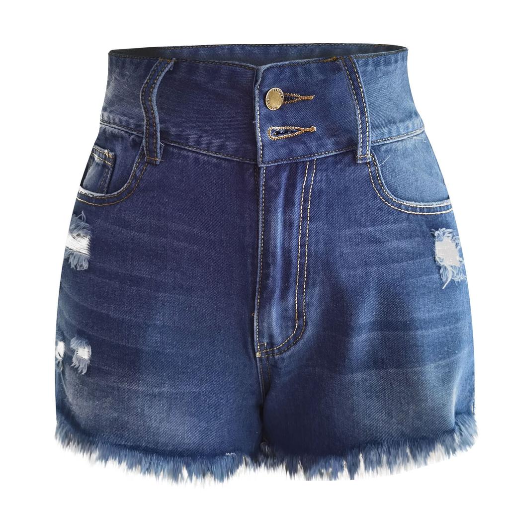 Женские повседневные джинсовые шорты с дырками, рваные джинсы с потертыми краями, нижние брюки