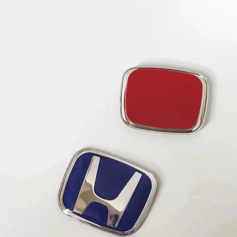 ZMJ4 Car Steering Wheel Emblem H-Sticker For Honda Civic Accord City CRV Jade Fit Odyssey Hybrid Red Black Blue Interior Modification