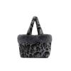 Leopard print plush handbag sweet cool Spice girl style imitation fur splicing plush bag commuting versatile large capacity tote bag