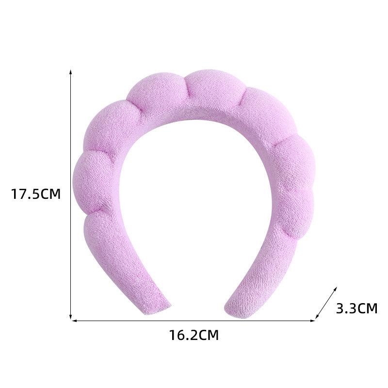 Однотонная headband с облачным губчатым наконечником, моющая резинка для волос, пушистая headband для мытья лица, макияжа, душа, ухода за кожей, повязка на голову