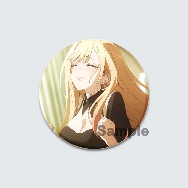 32/44/58mm Cute Cartoon My Dress Up Darling Pins Round Handmade Brooches for Backpack Cothes Accessories Anime Collection Badge Decoration