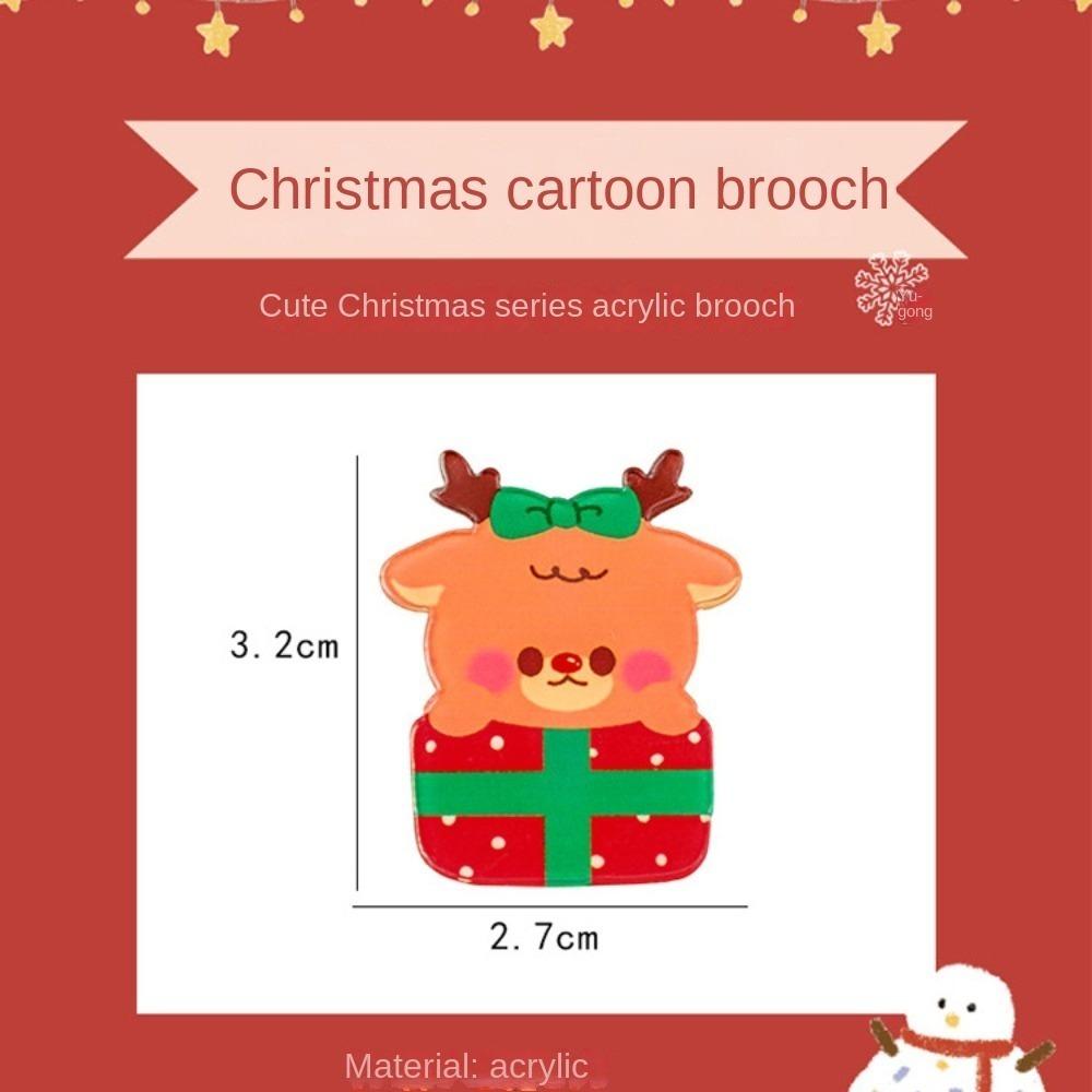 Printing Cute Accessories Mini Gifts Brooch Personality Cartoon Christmas Brooch
