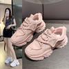 Casual Running Women Sneakers Mesh Breathable Thick Bottom 2024new Fashion Simple All-match Color Matching Womenshoes Autumntime