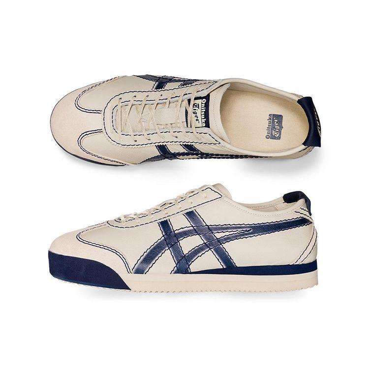 ONITSUKA TIGER Mexico 66 Нескользящие Износостойкие Низкие Повседневные Кроссовки Унисекс Бежевый 1183B543-100