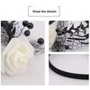 Halloween Flower Headband for Women Gothic Rose Skull Skeleton Hand Headpiece Floral Cosplay Dress-up Accessory for Halloween Parties Events