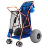 Beach Cart with Large Wheels for Sand, 75 kg Load Capacity, Heavy Duty Folding Beach Wagon with 320 mm Balloon Wheels, Insulated Cooler Bag, Umbrella