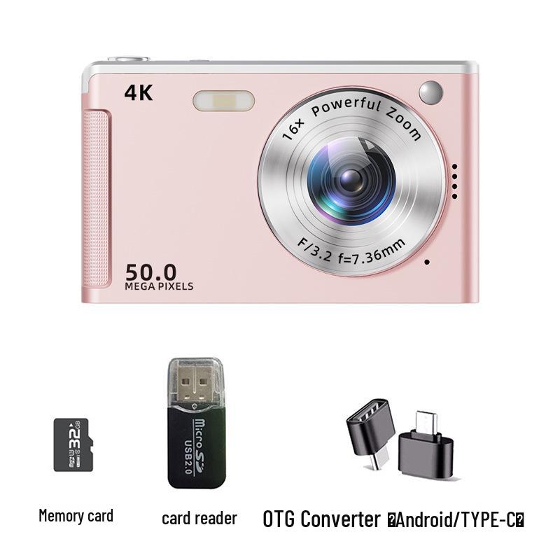 Retro 4K HD Digital Camera for Students - Portable Entry-Level Travel Cam