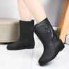 Women's Rain Shoes Medium Tube Water Shoes Fashion Warm Rain Boots Women's Cotton Water Boots Non-slip Work Rubber Shoes Car Wash Kitchen