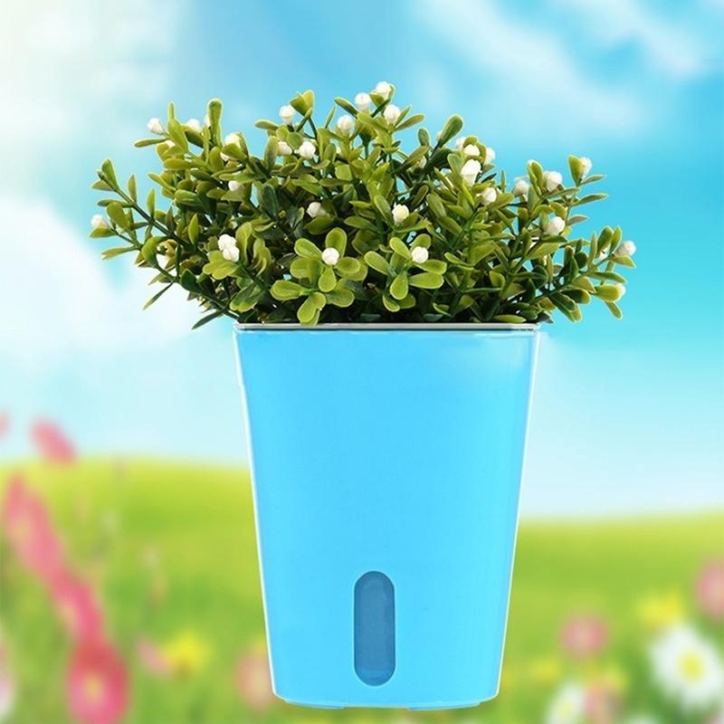 Creative Self-watering Flower Cup Desktop Self-Watering Flower Pot Planters (Color: Random)