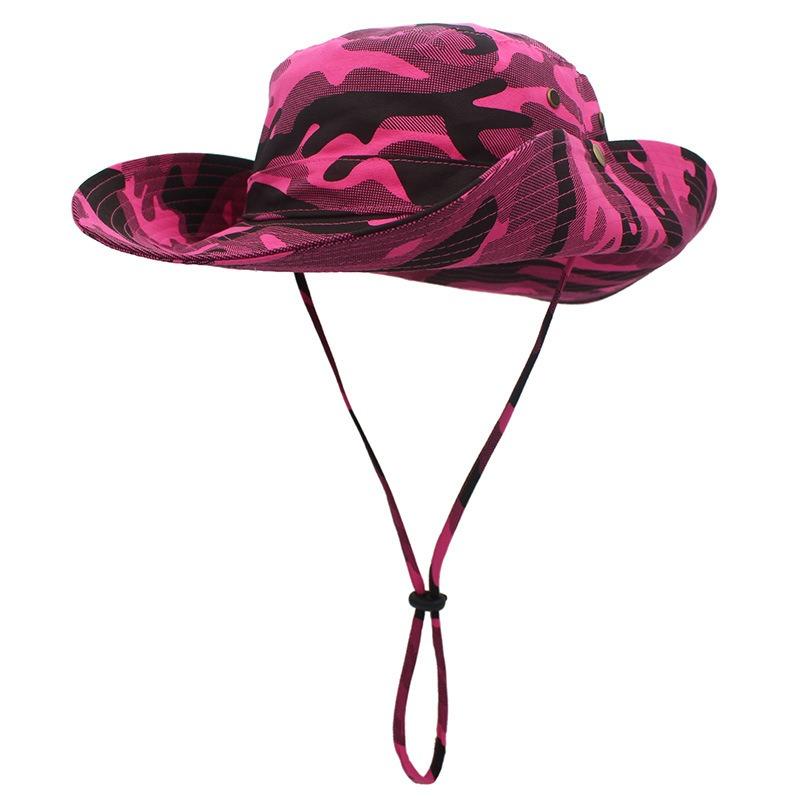 Shade bucket hat men outdoor hiking jungle sports camouflage neck cotton fishing hat