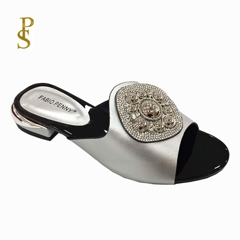 Женские туфли в африканском стиле 2024 года с металлической оправой, со стразами, женские босоножки на низком каблуке. Наденьте женскую обувь на вечеринку.