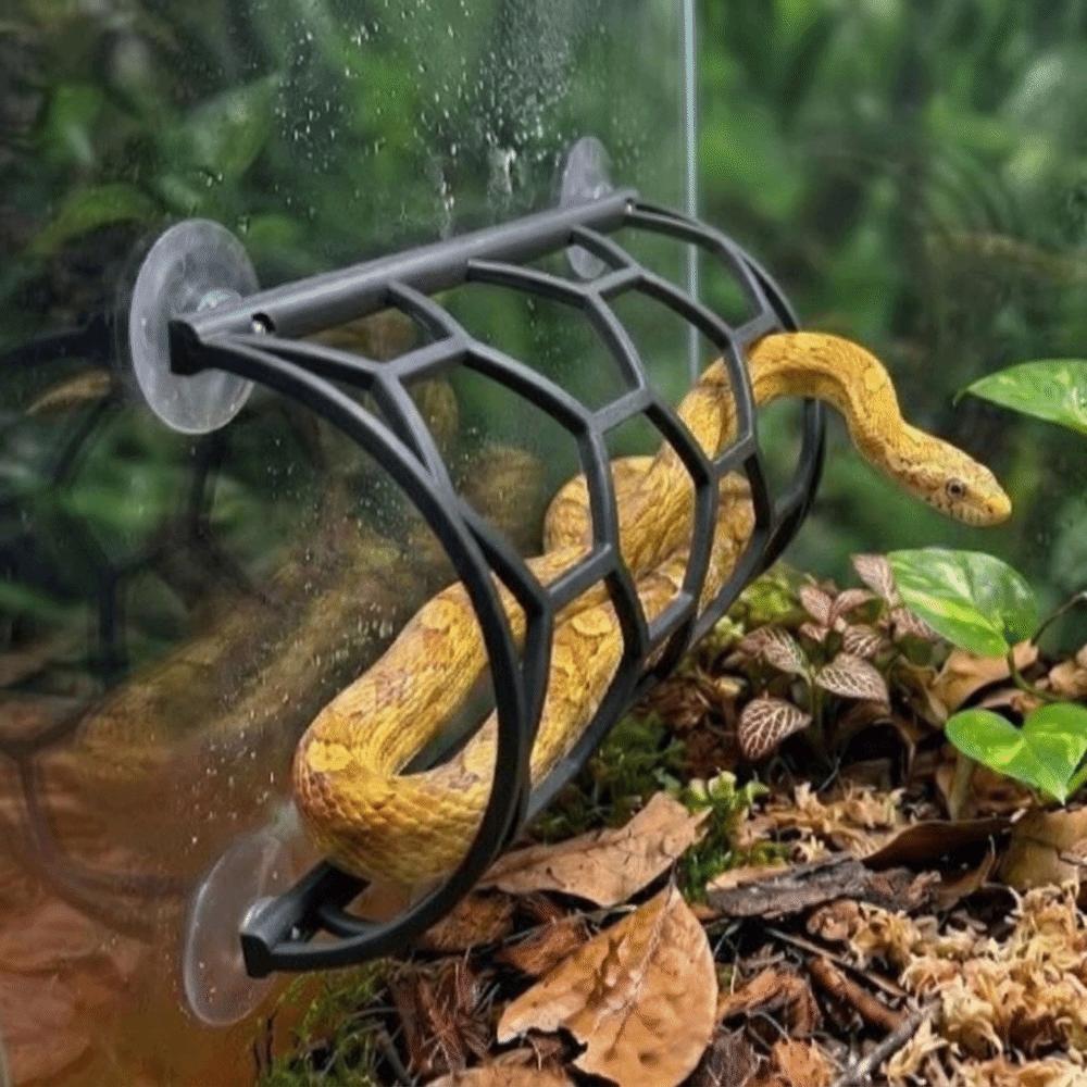 Wall Mounted Reptile Hiding Cave Plastic Snake Shelter Lizard Toy Tunnel Gecko Habitat