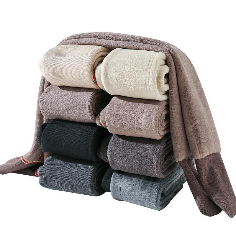 Утолщенные зимние колготки из овечьего флиса для девочек - теплые бархатные полосатые леггинсы