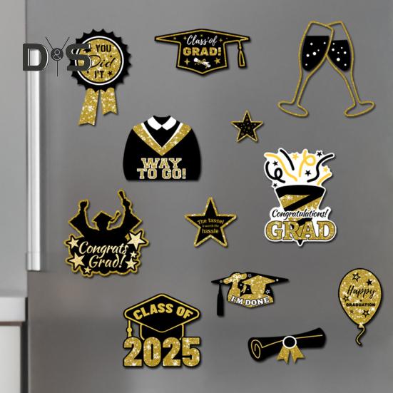 Магниты на автомобиль с поздравлениями с выпускным 2025 года, набор магнитных наклеек с поздравлениями с выпускным, магниты для украшения выпускного вечера, для автомобилей, почтового ящика на холодильник и гараж