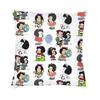 Happy Mafalda Square Pillow Cover Decoration Argentina Manga Quino Comic Cushion Cover Throw Pillow Sofa Doublesided Printing