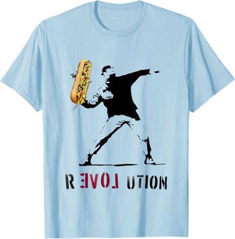 The Deep State Agent in Action Throwing Sandwiches TShirt Throwing Sandwich Revolution Y2k Design Graphic Tees Novelty Gifts