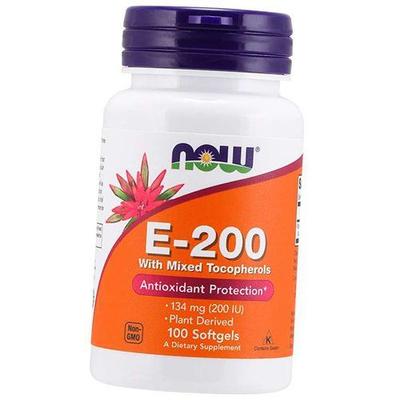 Витамин Е, Смесь токоферолов, E-200 Mixed Tocopherols, 100гелкапс (36128193)