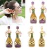 Vibrant Celebration Stand Out Stud Earrings Champagne Earrings Fashionable Outdoor Bottle Shape Dangle Earrings