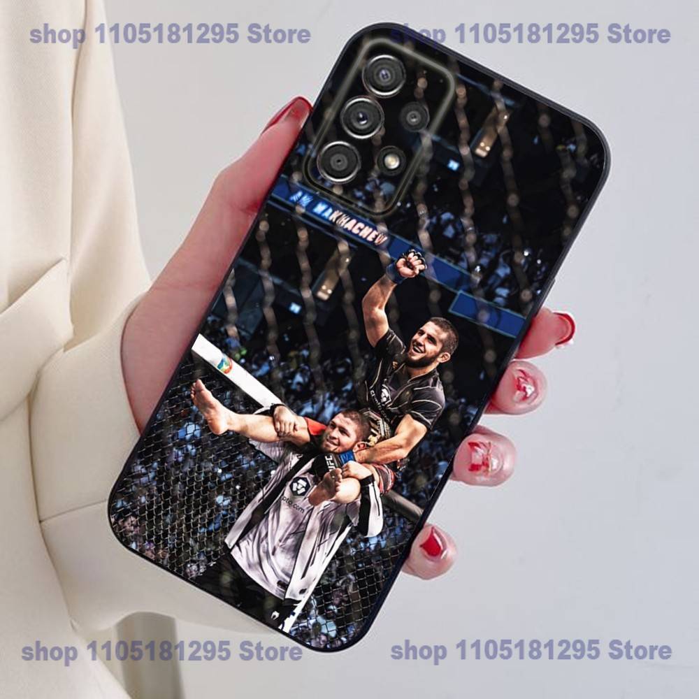 P4P Ислам М-Махачев Чехол для телефона Samsung S24,21,22,23,30,Ultra,20,Plus,Note,10,9,Черный мягкий силиконовый чехол
