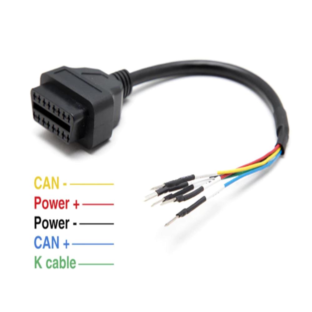 16-контактный OBD OBD2 Женский K Line Can Line Jumper Разъем для тестера Диагностический кабель Универсальный кабель K + CAN OBD2 для транспортных средств