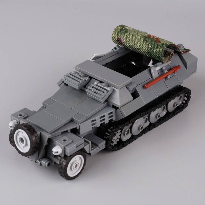 Конструктор MOC Игрушки Военный Автомобиль Транспортное Средство Танк WW2 Оружие Строительные Блоки Игрушка Немецкий Американский Солдат Бронированный Артиллерийский Грузовик Подарок Мальчикам