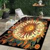 Mandala Sunflower Carpet Suitable Outdoor Terrace Gardens Courtyard Decorations Non Slip Rug for Bedrooms and Living Rooms Mat