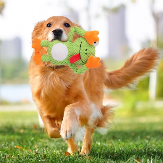 Игрушка для собак с пищащим звуком, интерактивная плюшевая игрушка для собак в виде лягушки, мягкая игрушка для жевания, игрушка для чистки зубов щенка, игрушка-перетягиватель для маленьких, средних и больших собак